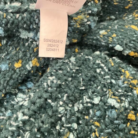 J Jill petites Speckled Pullover Cowl Turtle Neck Sweater women’s MP Teal green - Picture 7 of 12